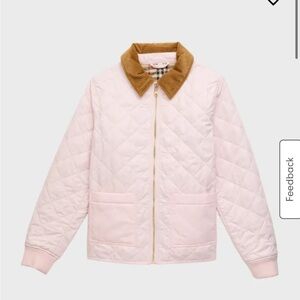 Burberry Otis quilted check print lined jacket pink size 12
